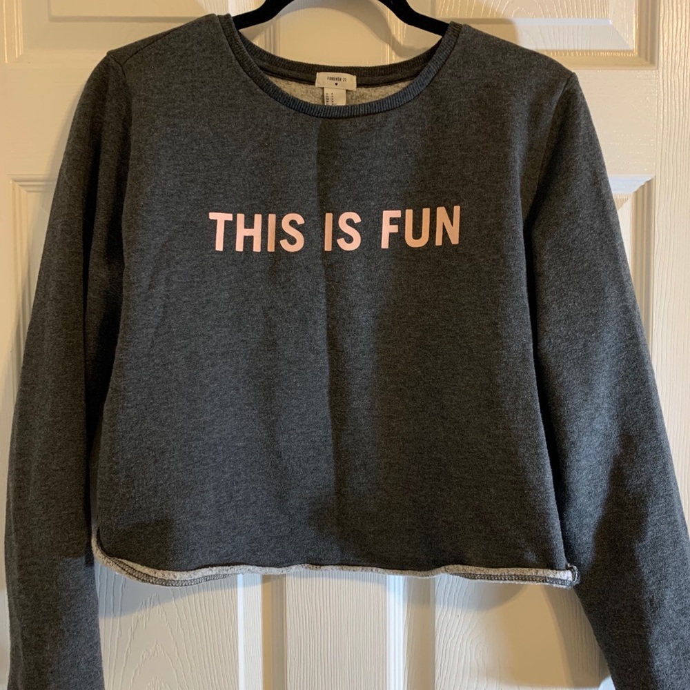 grunge gray sweater (cropped) - Picture 2 of 2